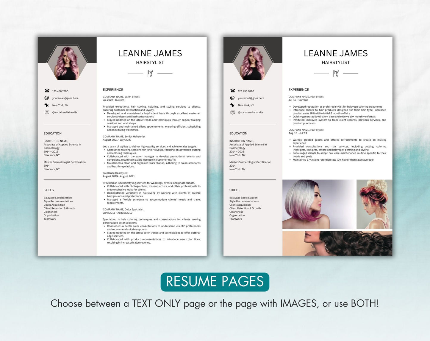 Hairstylist Resume Template