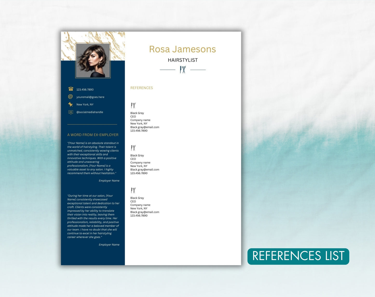Hairstylist Resume Template