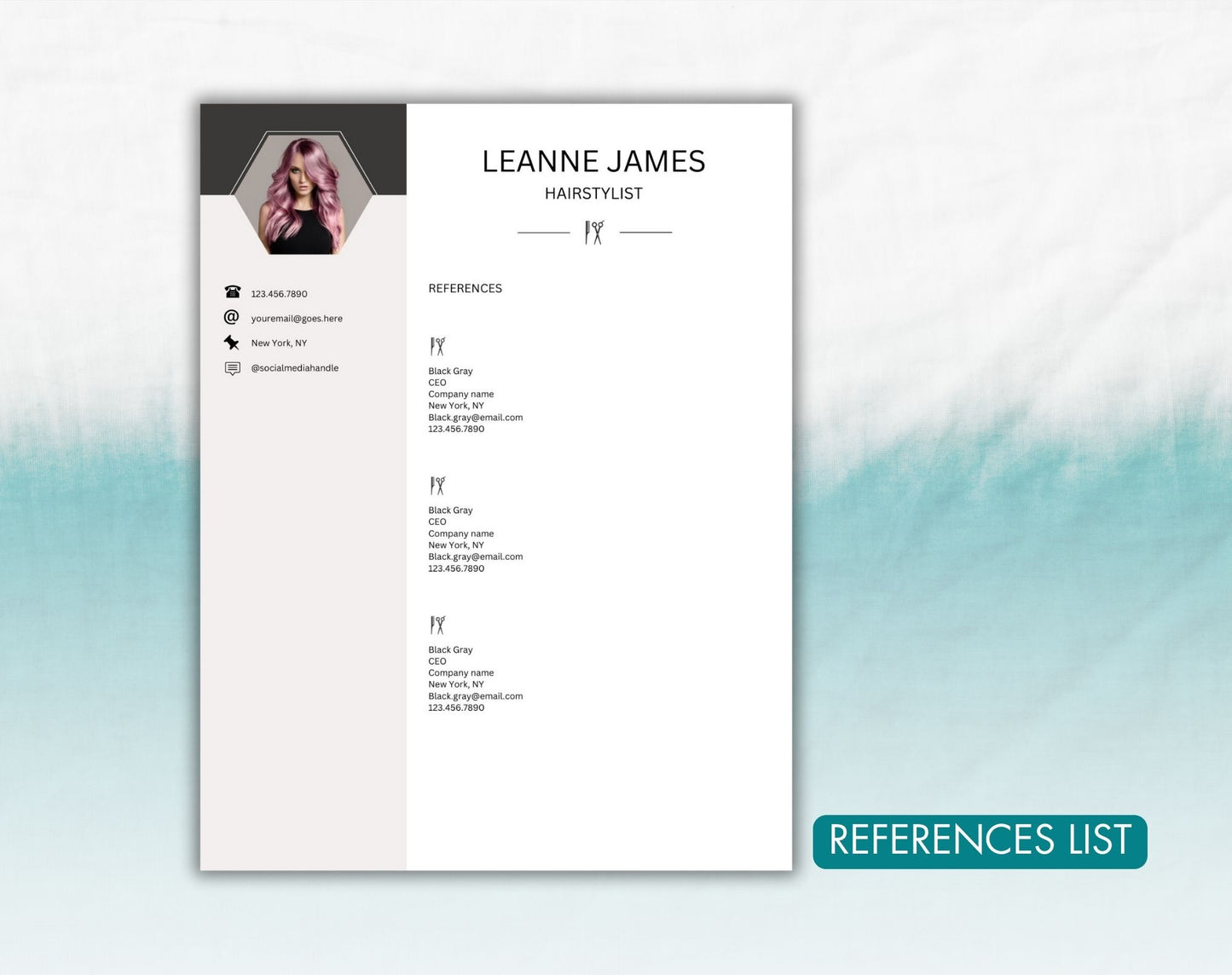 Hairstylist Resume Template