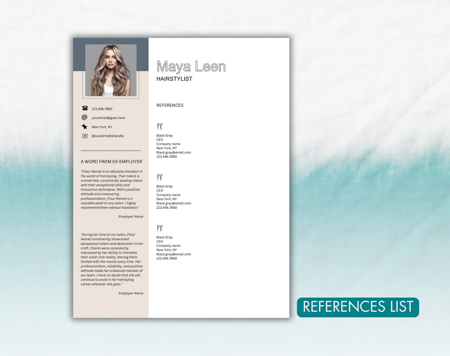 Hairstylist Resume Template