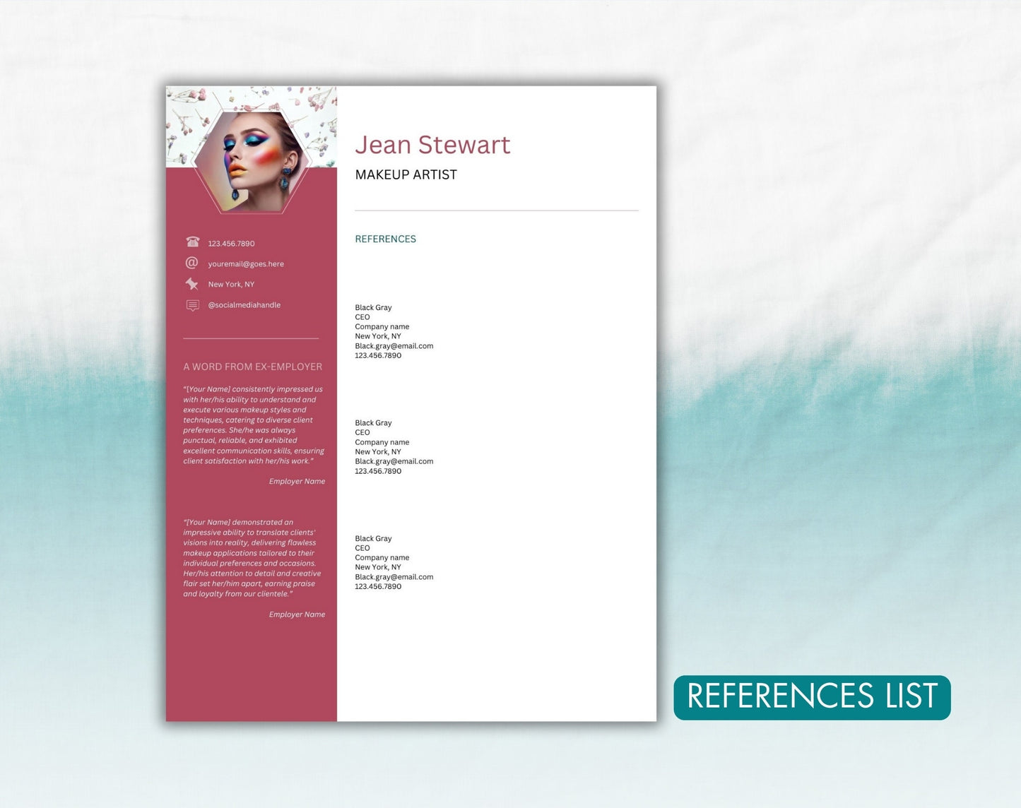 Makeup Artist Resume Template