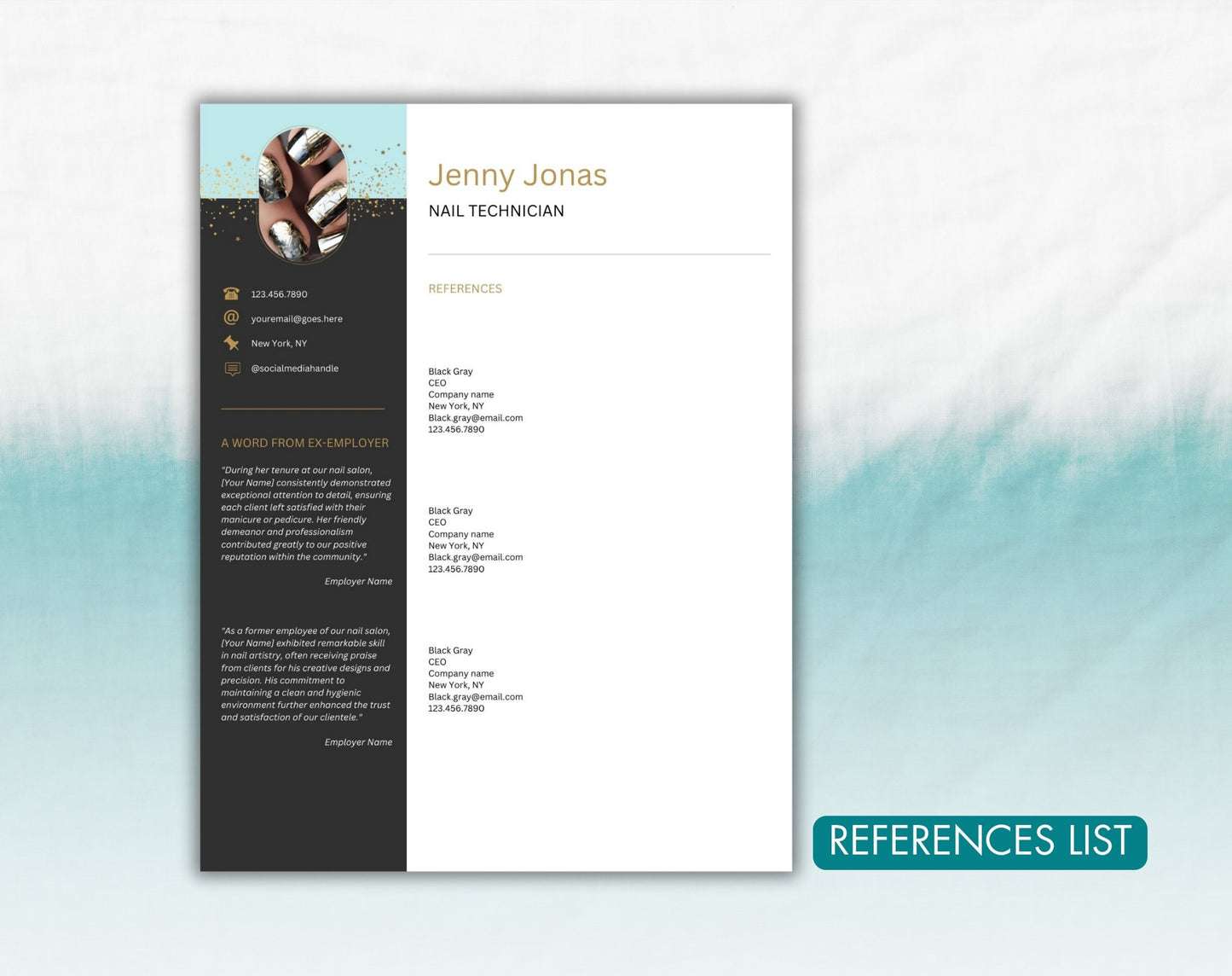 Nail Artist Resume Template