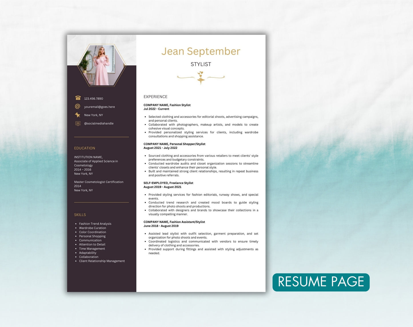 Stylist Resume Template