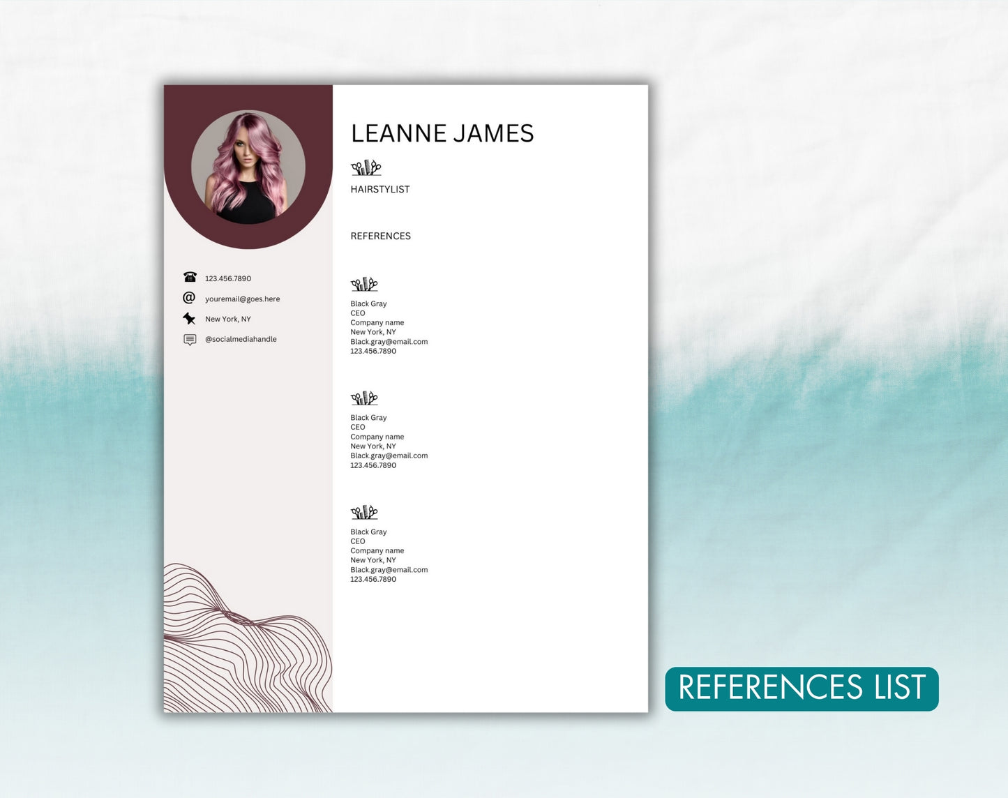 Hairstylist Resume Template