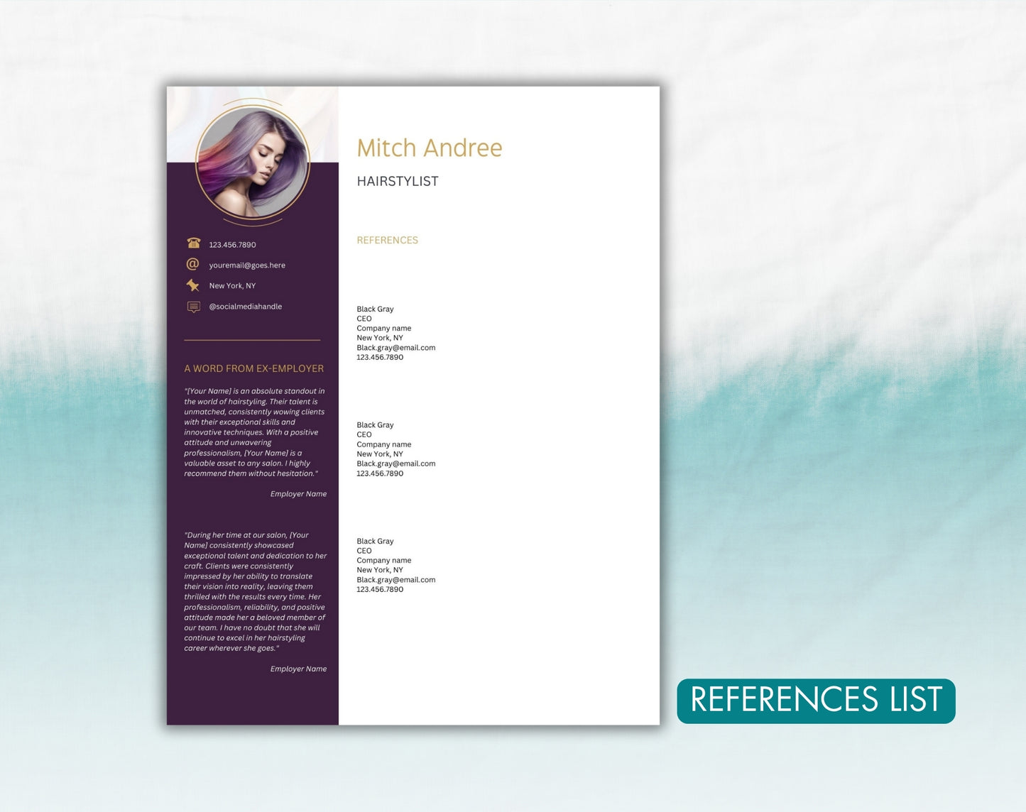 Hairstylist Resume Template