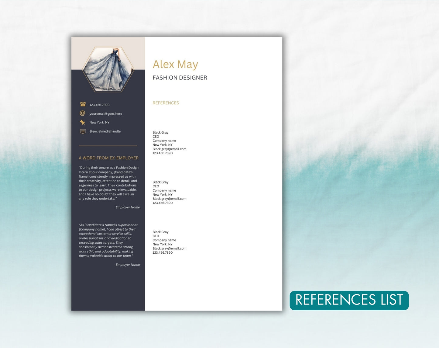 Fashion Designer Resume Template