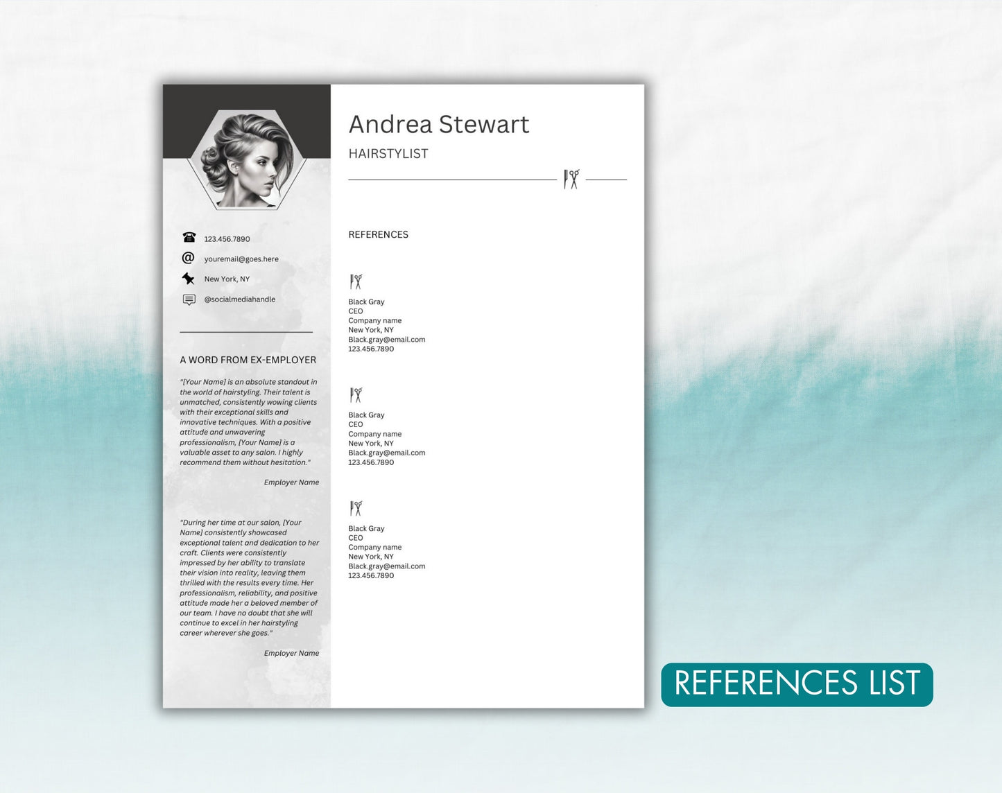 Hairstylist Resume Template