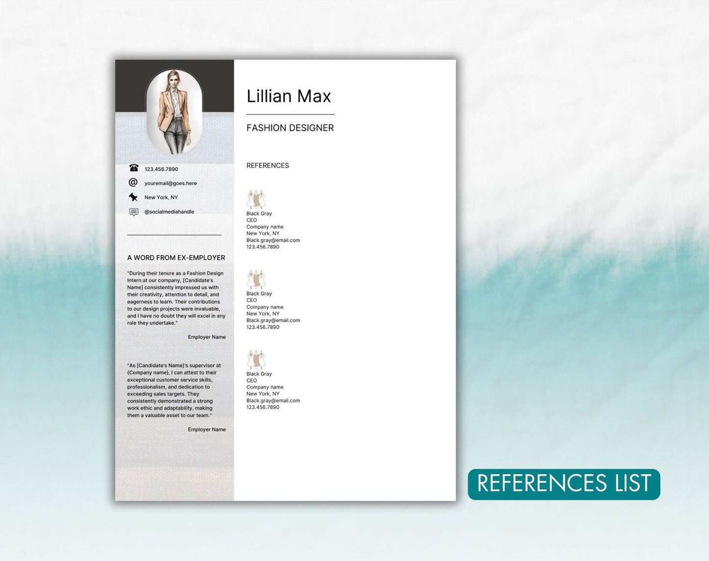 Fashion Designer Resume Template