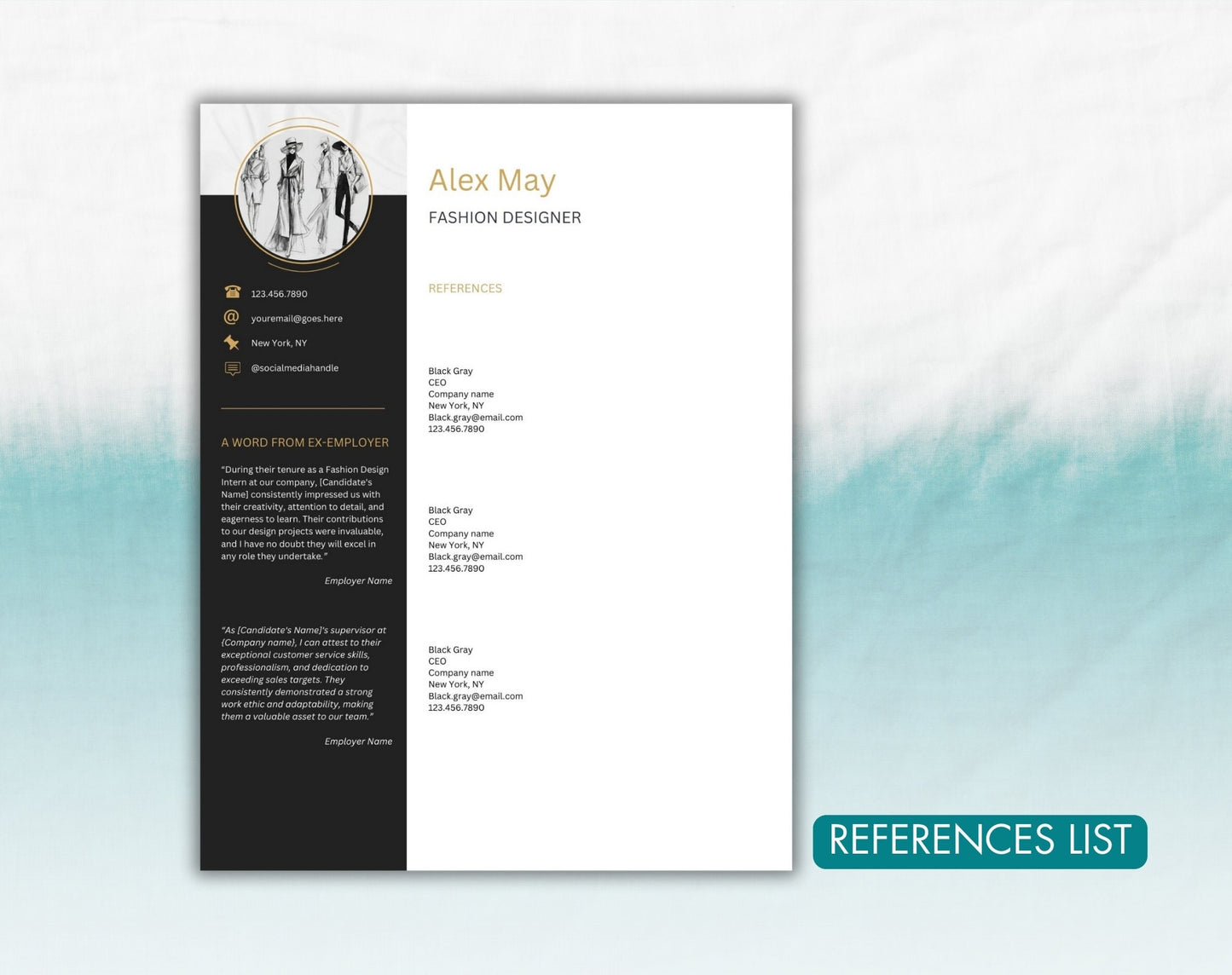 Fashion Designer Resume Template