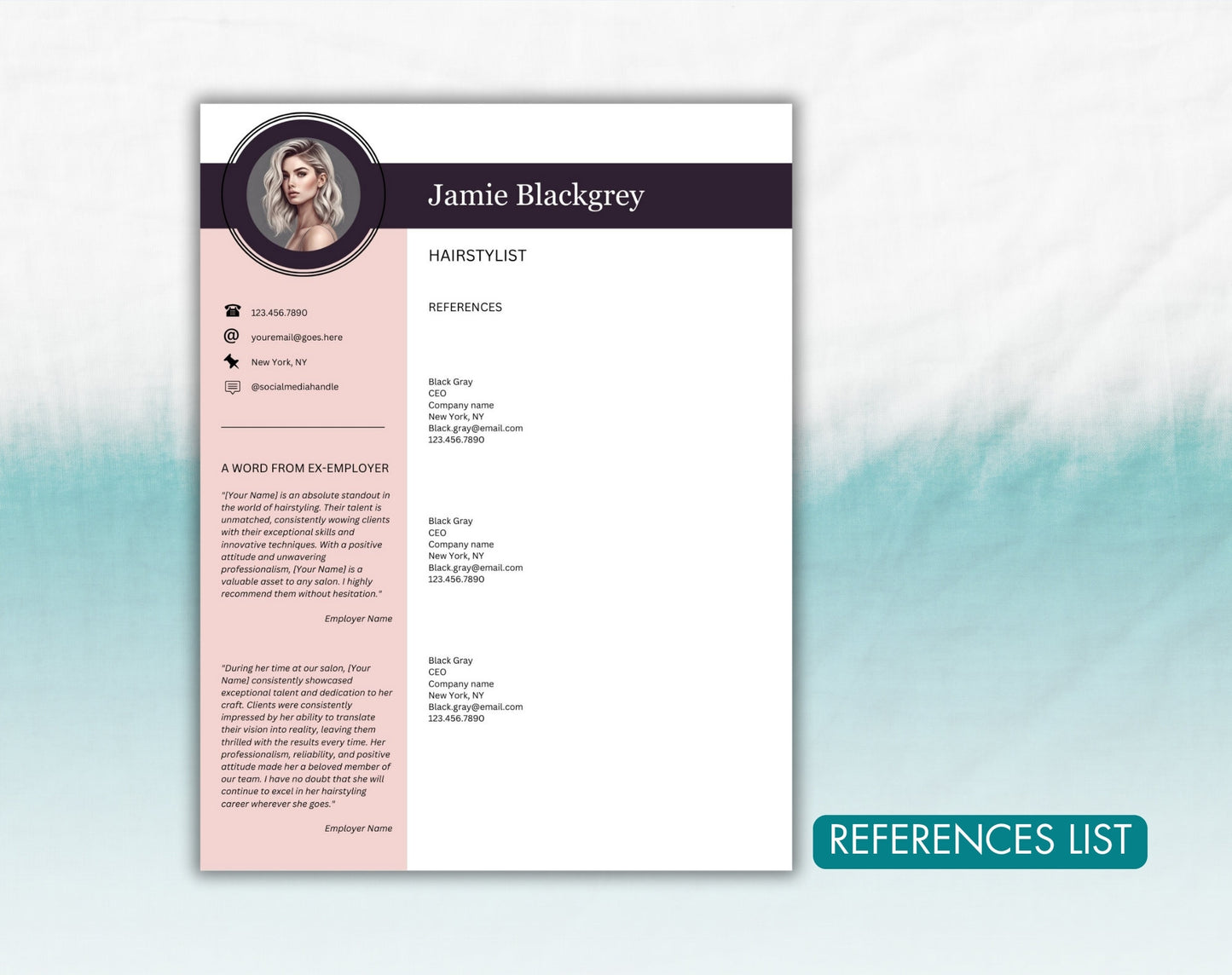 Hairstylist Resume Template