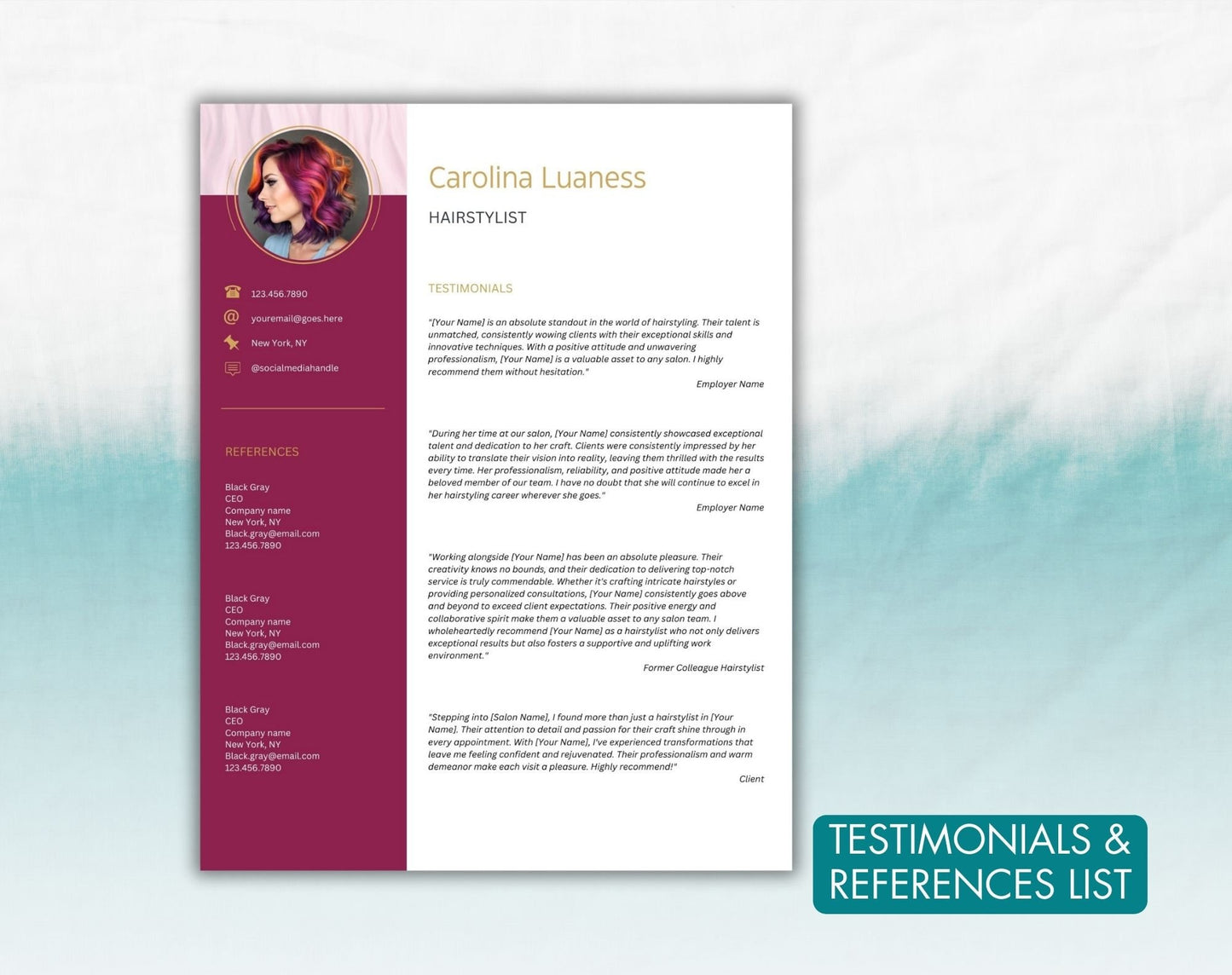 Hairstylist Resume Template